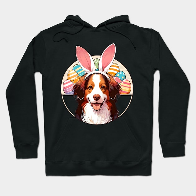 Nederlandse Kooikerhondje's Easter Fun with Bunny Ears Hoodie by ArtRUs